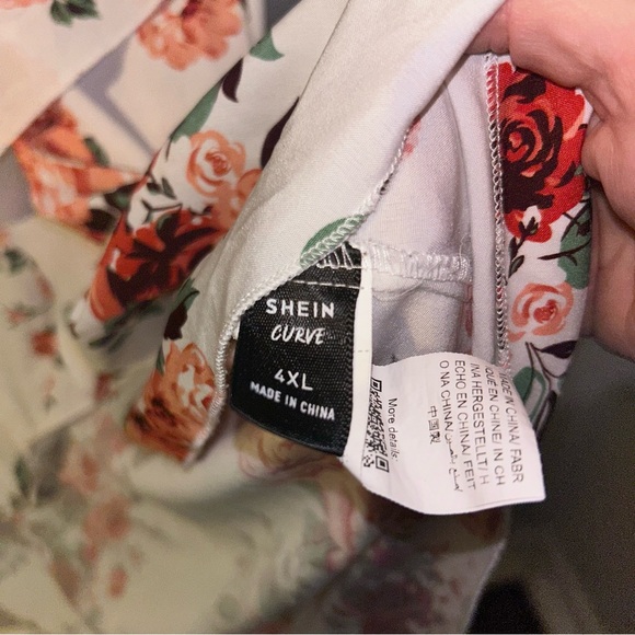 SHEIN Floral High Low Dress - Pink and White - Picture 3 of 3